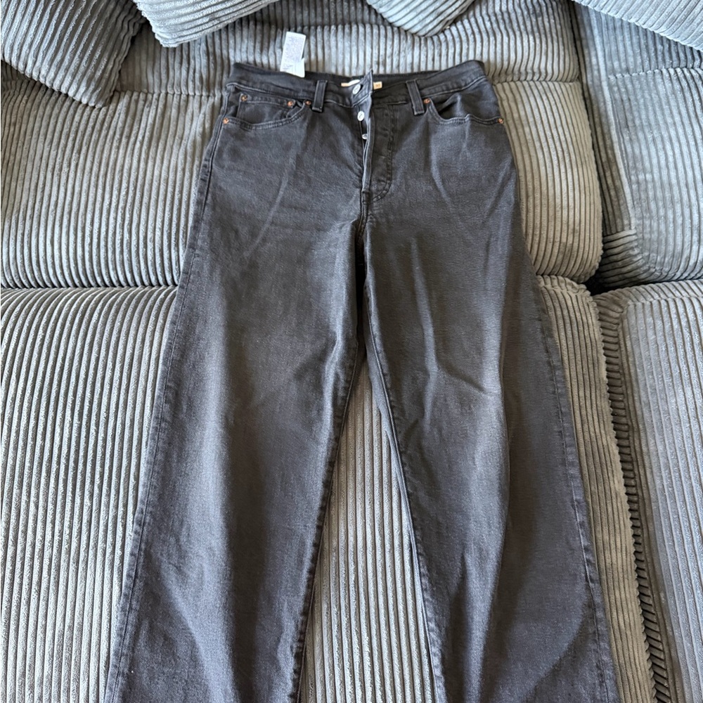 Levi's Women's rib cage  Straight ankle Black Denim Jeans